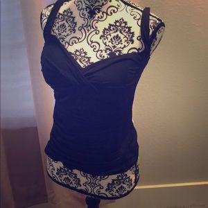 Size 12 La Blanca black swim top